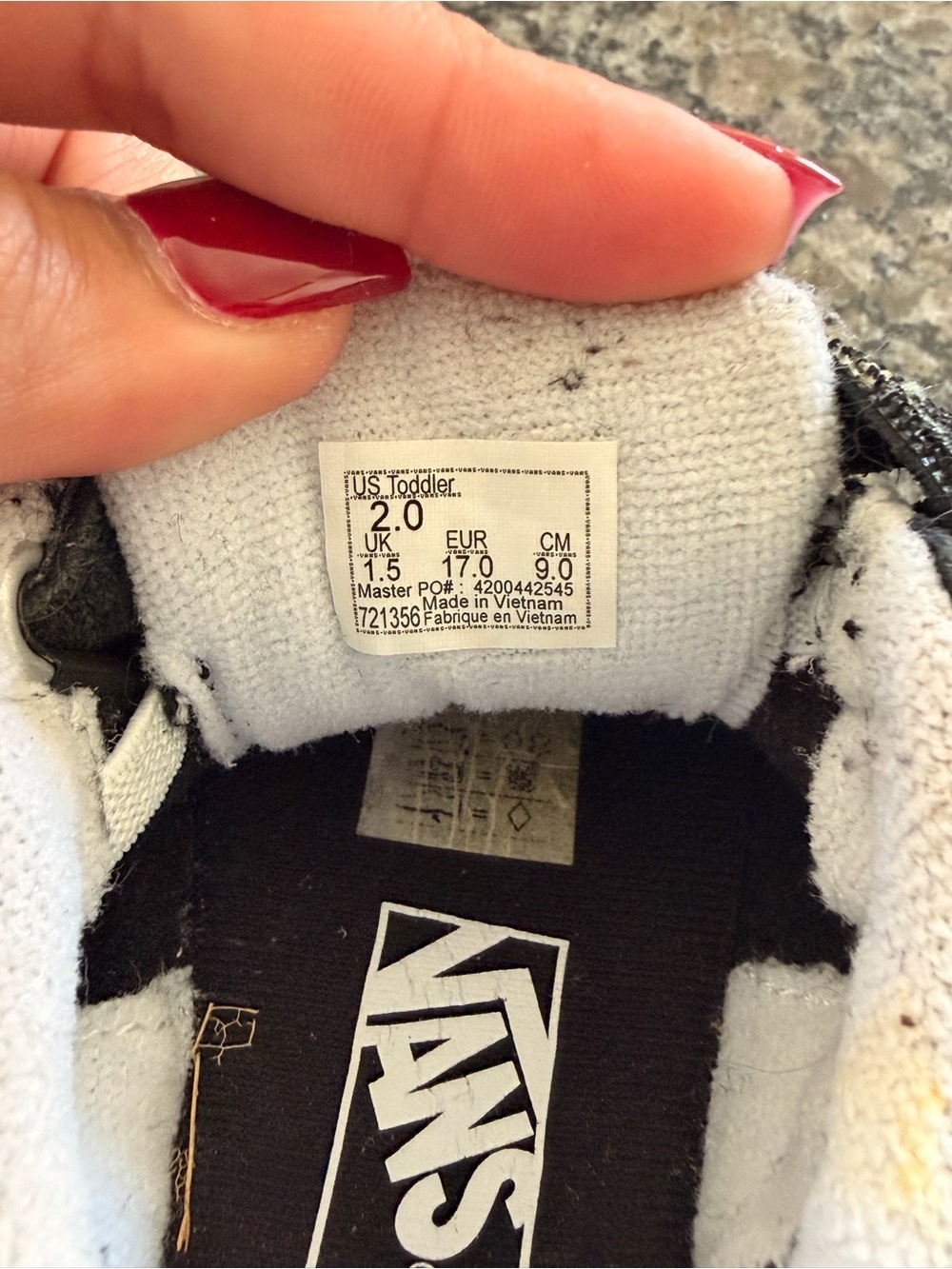 Vans Black and White Kids Velcro Sneakers - Picture 4 of 4